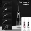 Беспроводной ирригатор для полости рта, портативный, очиститель зубов, водонепроницаемый IPX6, электрическая зубная нить, 300 мл