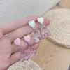 Adorable Pink Bear Earrings with S925 Silver Needle - Sweet and Romantic Ear Clips