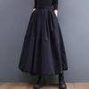 Plus Size Midi Skirt Loose A Line High Waist Elastic Puffy Dresses Autumn Winter Fashionable Simple