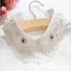 Autumn and Winter Fashion White Beaded Water Diamond Women's Shirt Fake Collar Decorative Shirt Fake Collar