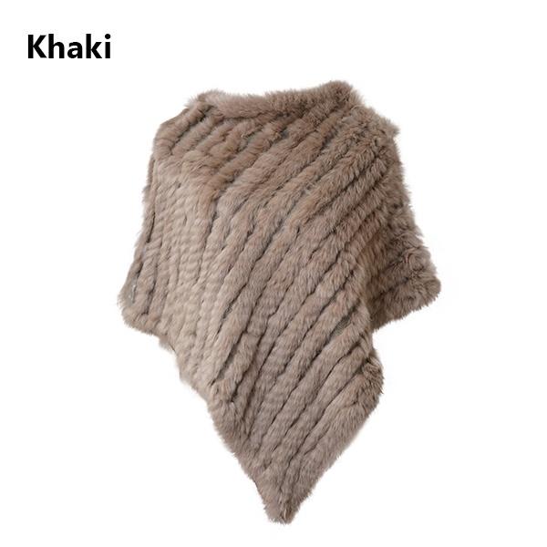 New Fur Knitted Rabbit Fur Poncho Vest Fashion Wrap Coat Vtg Shawl Lady Wedding Party