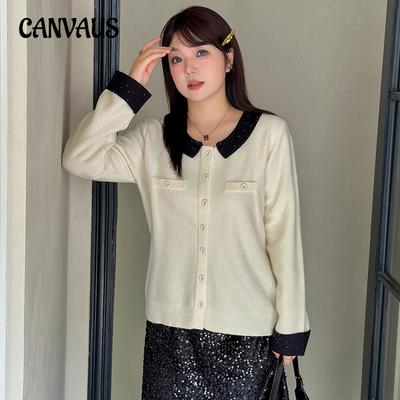 Женские Большие размеры Качественные маленькие ароматные топы Нежные свитера Осенне-зимний повседневный трикотаж