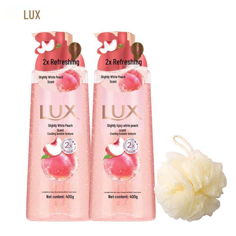LUX Bubble Refreshing White Peach Scent Shower Gel Set