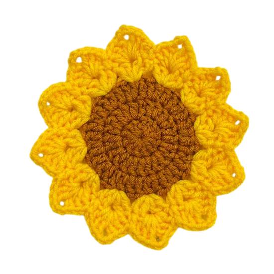 Handmade Crochet Flower Coaster Heat-Resistant Cup Mat for Mugs Glasses Soft