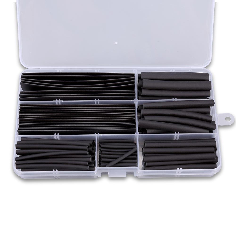150pcs/set RC Wire Cable Sleeving Wrap 2:1 Heat Shrinking Tubing Tube Black