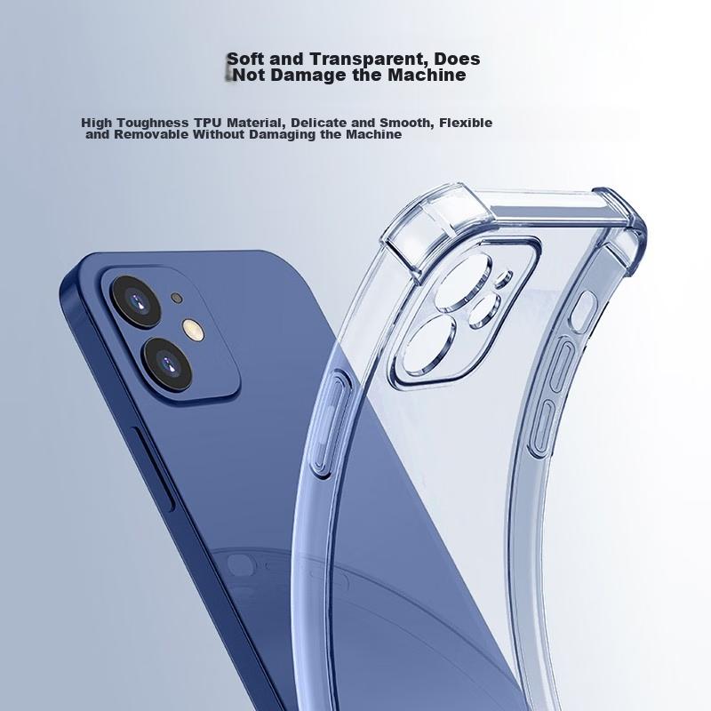 Pisen IPhone 12 Mini Case, 5.4-Inch Transparent Slim Anti-Scratch Soft with Air Cushion Shockproof Phone Protective Cover for Apple IPhone 12 Mini