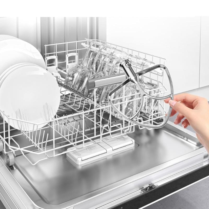 Heavy Duty Stainless Steel Flat Beater Replacement for 4.5-5QT Bowl Lift Stand Mixer Easy Attachment Accessories