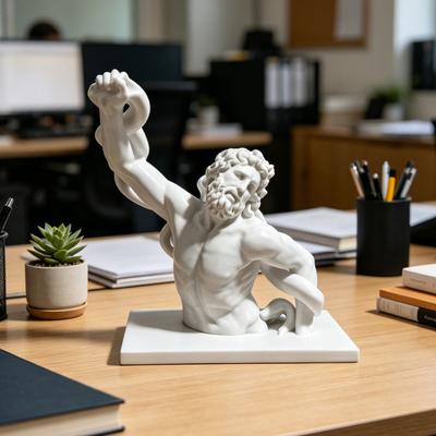 3D-печатная скульптура бюста Лаокоона Устойчивое основание Орнамент из греческой мифологии Древнегреческая художественная коллекционная фигурка Декор для прихожей гостиной