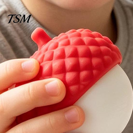Cute Desk Accessories for Women Litchi Squeezable Stress Ball, 3D Printed Sensory Fidget Toy, with Miniature Decorative Ornaments Realistic