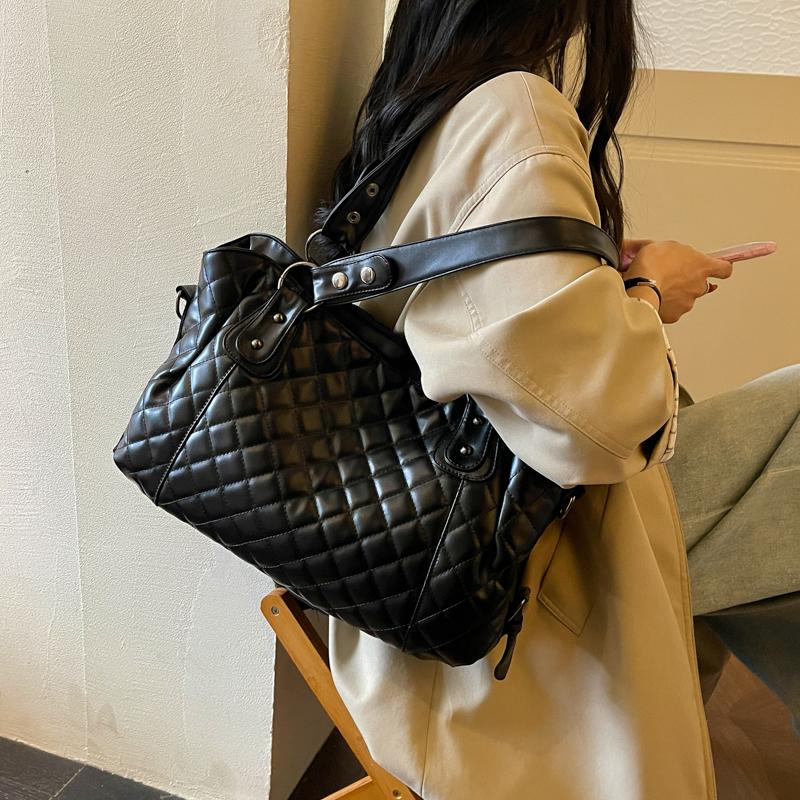 Fashion Vintage Faux Leather Quilted Hobo Bag Women's Top Handle Shoulder Crossbody Bag Large Capacity Work Shopping Ladies' Holiday Gifts
