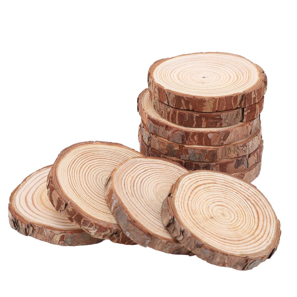 10 шт. Деревянные слайсы многофункциональные поделки своими руками тонкие полированные деревянные круги для свадебной вечеринки праздник декабрь