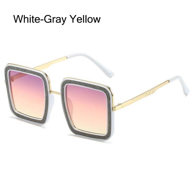 Большие квадратные солнцезащитные очки, женские модные блестящие солнцезащитные очки с бриллиантами, крутые хрустальные оттенки, хипстерские очки Uv400