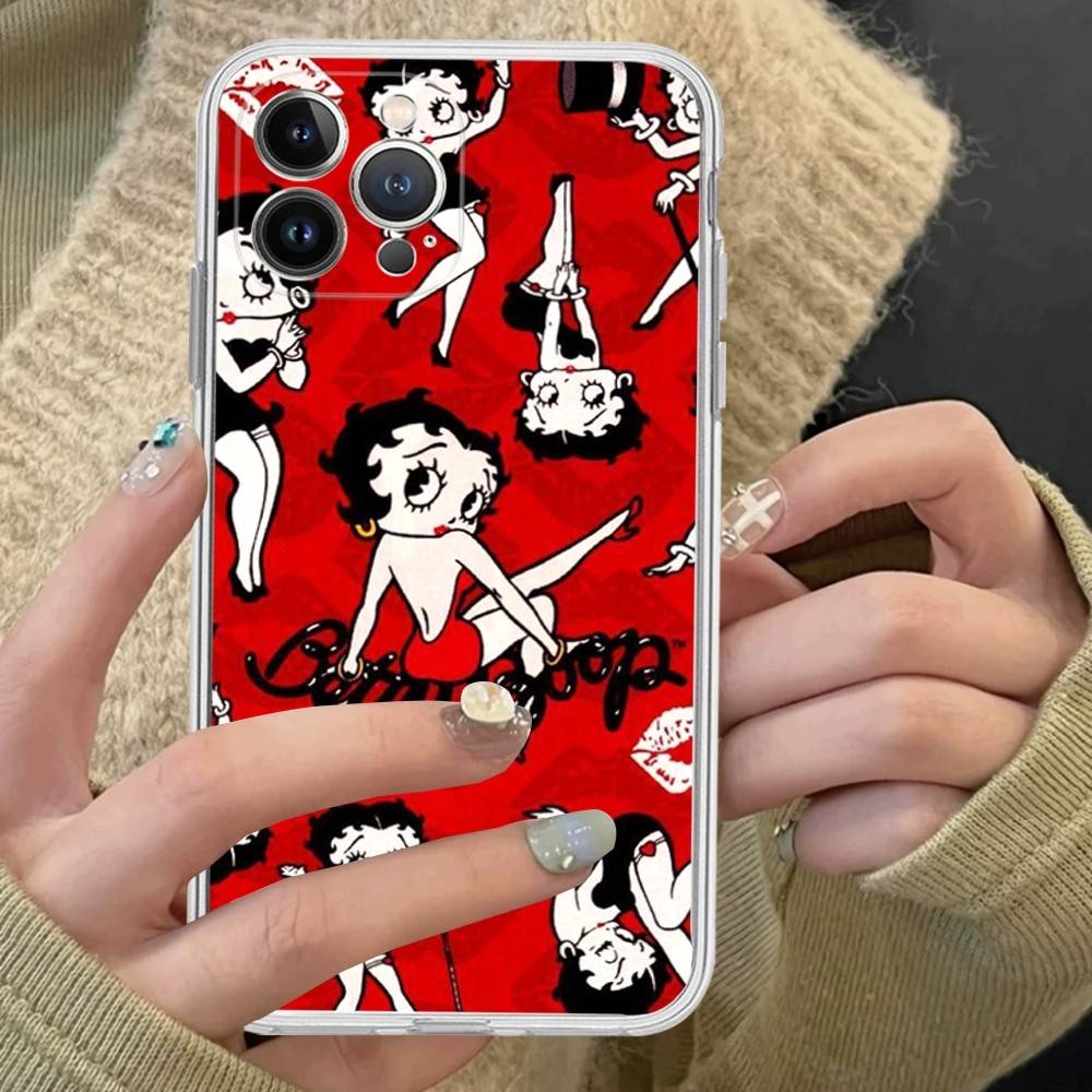 Анимация B-Бетти Буп Прозрачный ТПУ Чехол для Телефона Для IPhone 17 11 12 13 14 15 16 Pro Max 16 Plus Чехол