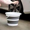 1pc Portable Folding Bucket with Handle - Durable, Space-Saving Design for Car Washing, Camping, Fishing & Travel - Lightweight & Easy To Store