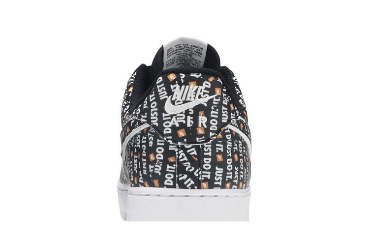 Мужские кроссовки Nike Air Force 1 Low Just Do It Pack Черный Черный/Черный-Белый-Ярко-Оранжевый