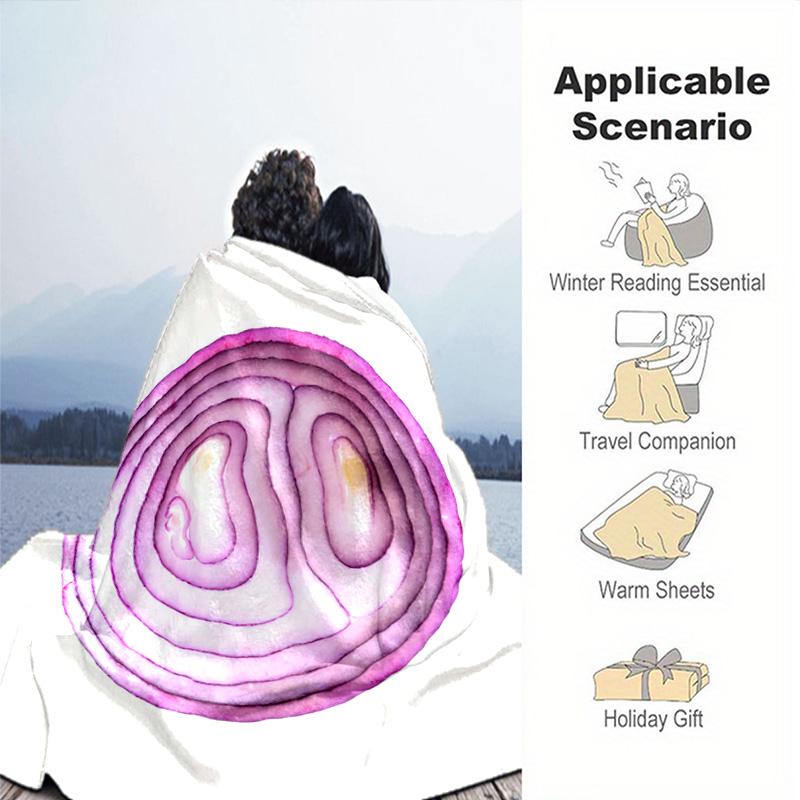 1pc Cookies, watermelon, onion pattern blanket, all season lightweight home office outdoor nap multifunctional blanket