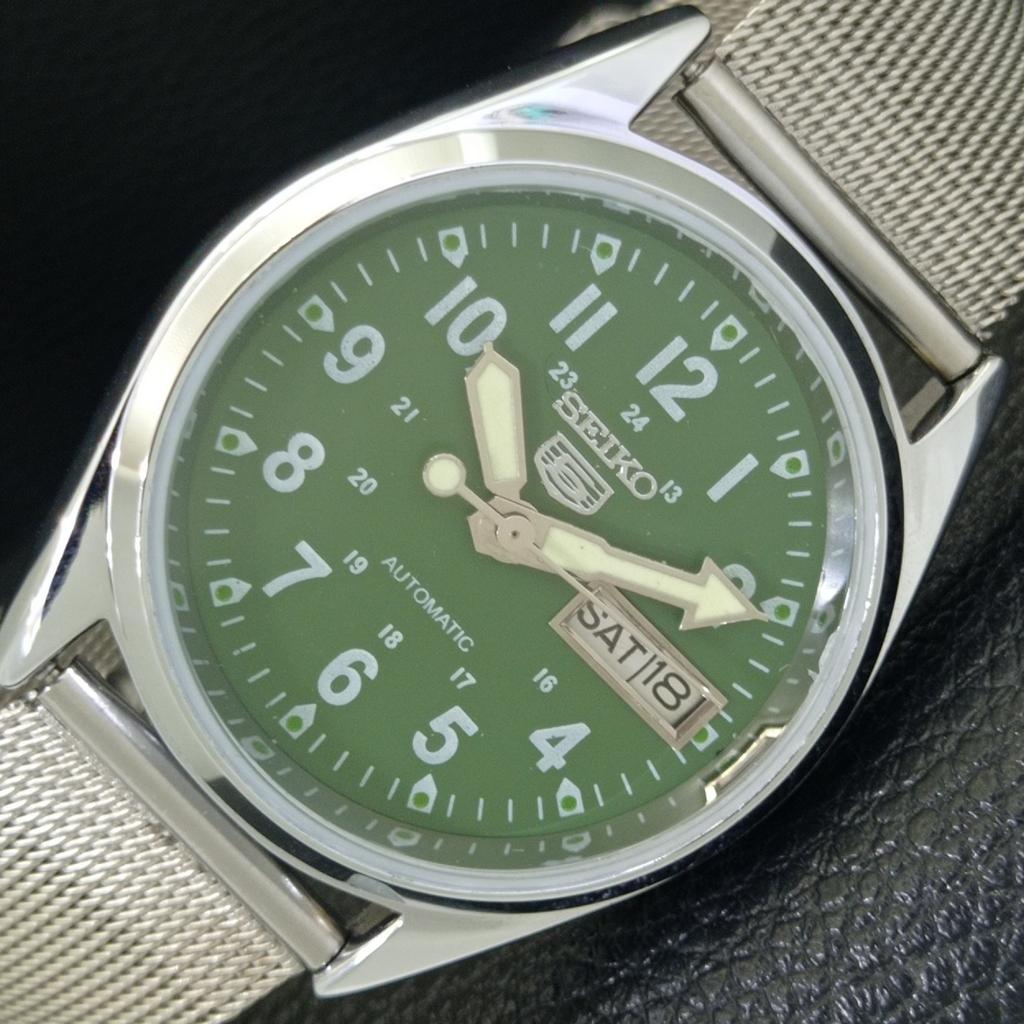 АВТОМАТИЧЕСКИЕ ВИНТАЖНЫЕ ОТРЕМОНТИРОВАННЫЕ SEIKO 5 6309A ЯПОНИЯ МУЖСКИЕ ЗЕЛЕНЫЕ ЧАСЫ a441705-1