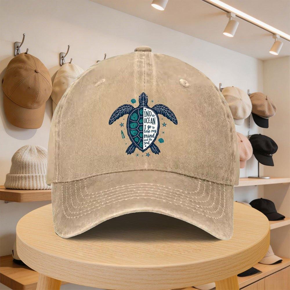 A MenS Baseball Cap Featuring an Ocean Turtle Design Stylish And Casual Adjustable for Spring And Autumn Outings Perfect for