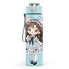 1PC Big Bow Hair Girl Soft Tone Pattern 750ml Color Plastic Sports Water Bottle Leakproof Flip Straw Lid Suitable for Sports Office Home Use