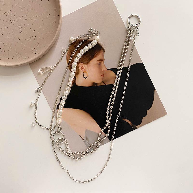 Имитация жемчуга Gyro Body Chain для женщин костюм рюкзак кроссбоди ювелирные изделия аксессуар