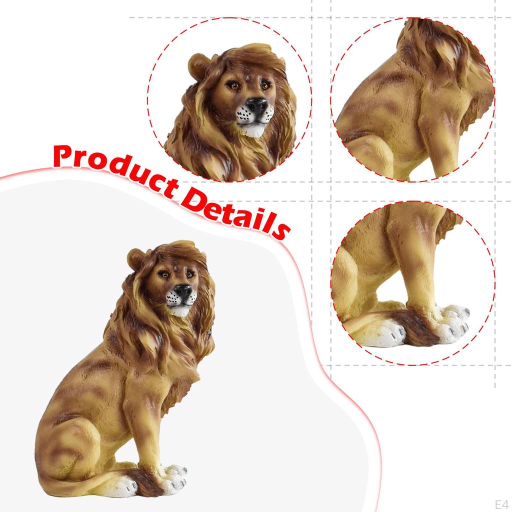 Фигурка льва для настольной витрины Миниатюрная скульптура Дом и офис