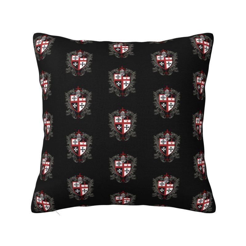 Custom Malta Knights Cross Cushion Cover Polyester Knights Templar Crusades Pillow for Sofa Car Square Pillowcase Bedroom