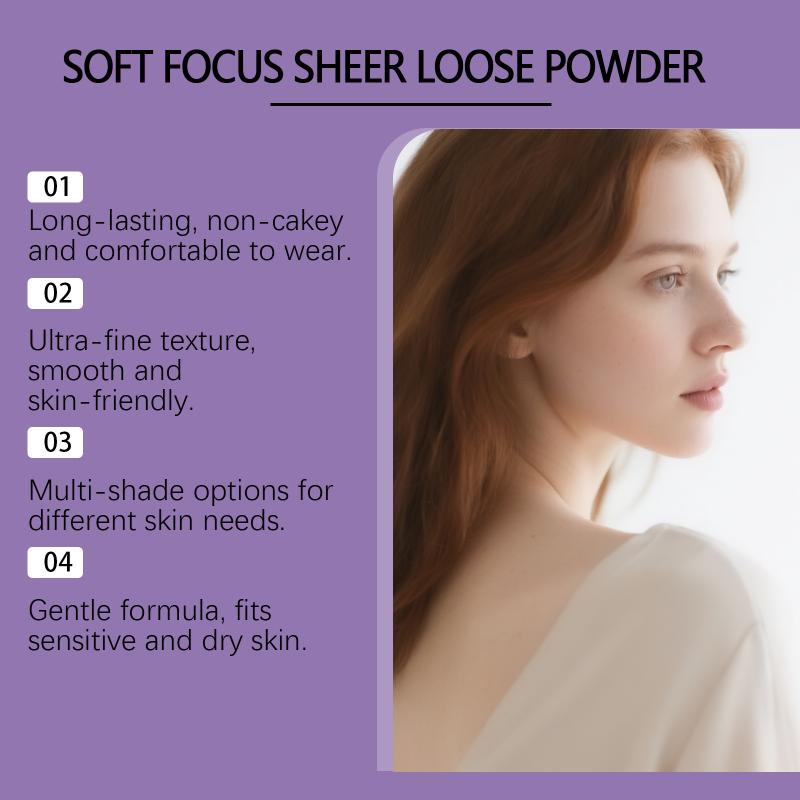 Soft Focus Sheer Loose Powder Series Delicate Lightweight Breathable Nature Refresh Non-greasy Setting Powder All Skin Type Tone