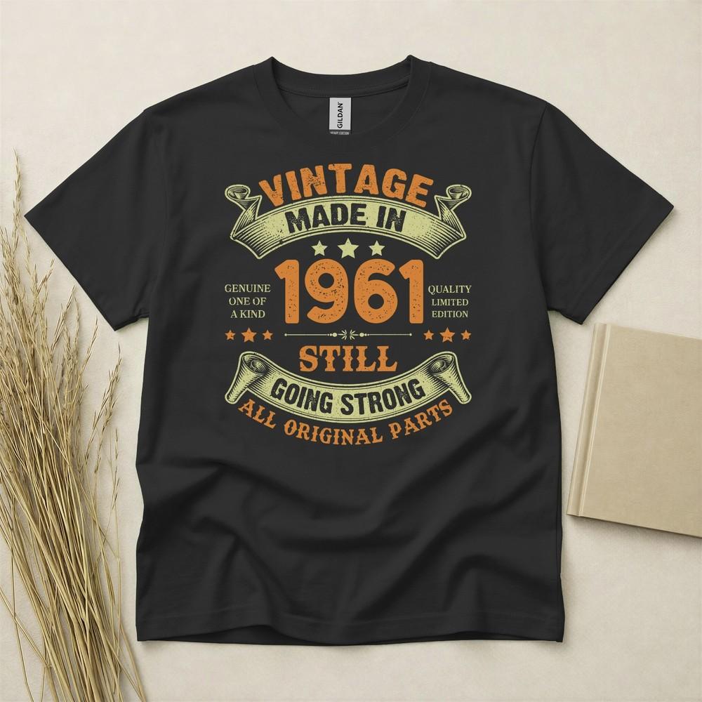 65th Birthday Tshirt Born In 1961 65 Years Old Gifts All Original Parts Vintage