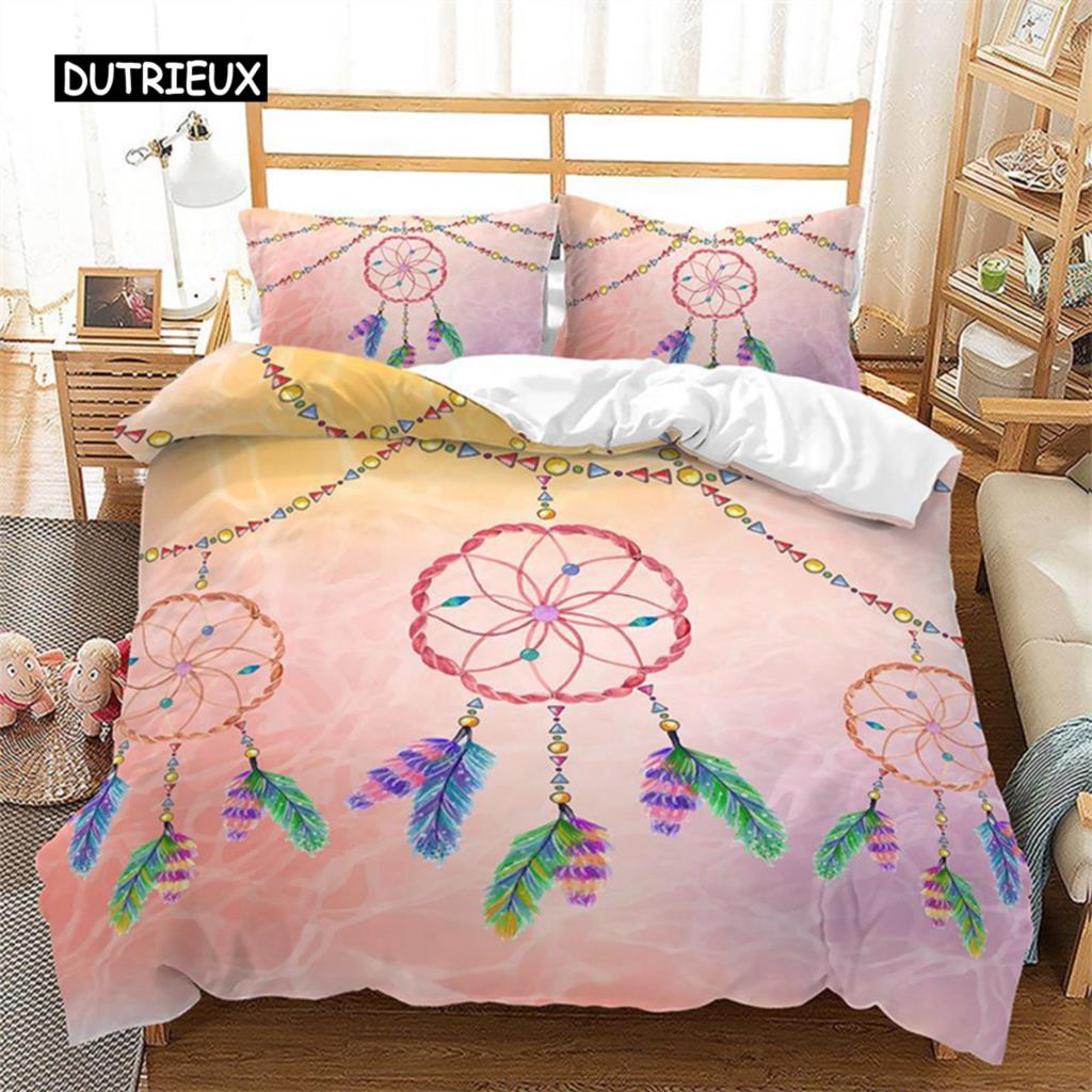 Пододеяльник «Ловец снов» с цветочным принтом в стиле «Богемия» Комплект постельного белья Twin King Double для детей, девочек и подростков, пододеяльник из микрофибры Moon