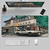Коврик для клавиатуры в стиле аниме Initial D, игровой коврик для мыши, нескользящий коврик для мыши, большой коврик для офисного стола, черно-белое искусство, резиновый коврик для мыши, ковер