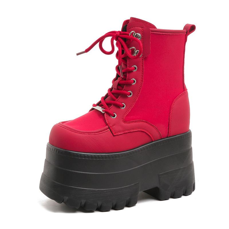 Cos Heightening Shoes 13cm Thick-soled Martin Boots Large-size Long-leg Boots Breathable Mesh Small Man Comic Show New Short Boots