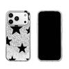 Star Patterns with Real and Virtual Effects Case for iphone 13 18 Pro Max XS Max Air 15 11 16 Plus XR 14 17 Pro 12 Silver Crushed Foil Cover