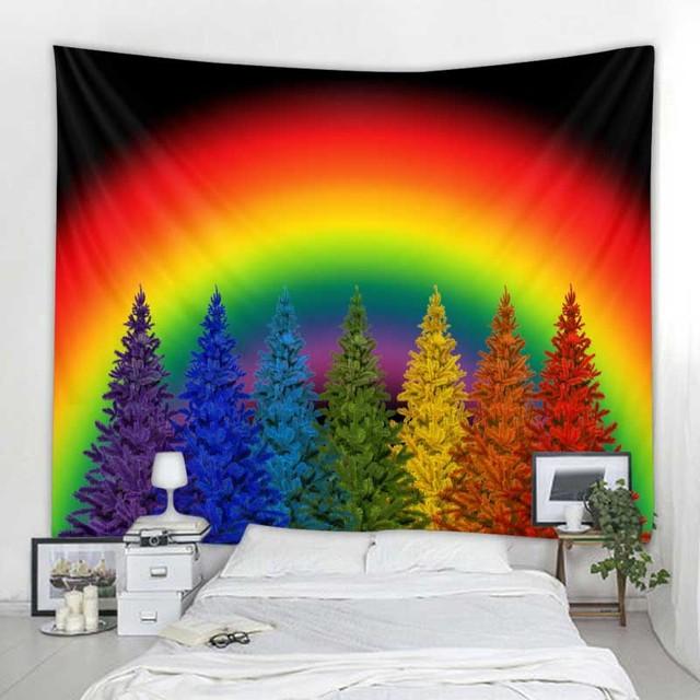 Рождественские украшения гобелен Санта-Клаус снежная сцена настенный подвесной хиппи фантазия сцена фон ткань богемное украшение дома