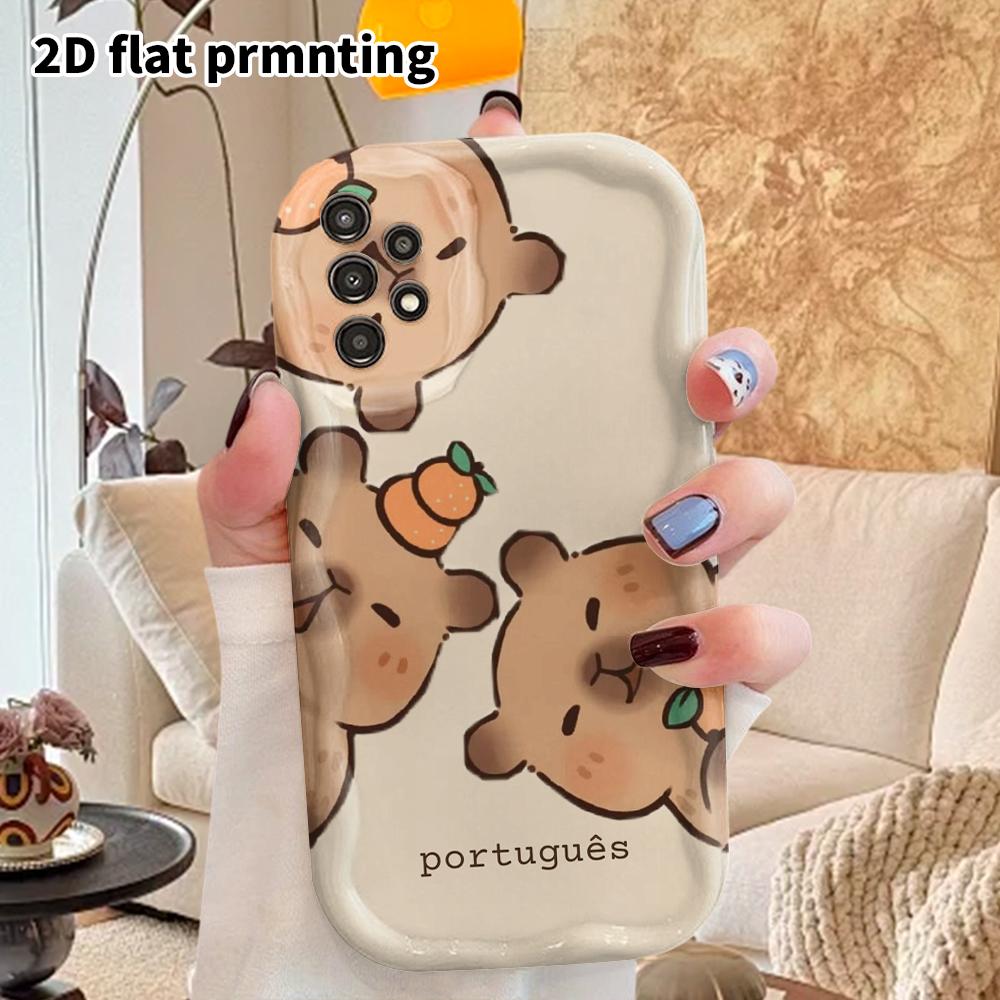 Чехол для телефона: 2D плоский защитный чехол для Samsung Galaxy A34 A35 M05 M06 S20 S22 S21 FE Plus 5G, стиль для пары, капибара с апельсином, Рождество и Хэллоуин