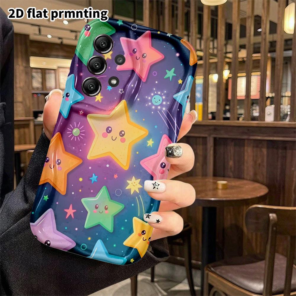 Phone Case: 2D flat, suitable for Samsung Galaxy A34 A35 M05 M06 S20 S22 S21 FE Plus 5G protective case, cartoon stars, Christmas and Halloween perfec