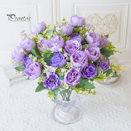 Букет из искусственных пионов, 5 головок, реалистичные искусственные шелковые цветы, свадебная вечеринка, домашний офис, центральный элемент стола, пластиковые искусственные цветочные растения, украшение