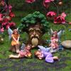 Grandpa Tree Figurine Resin Mini Gnome Statues Flower Fairy Miniatures Collectibles Fairy