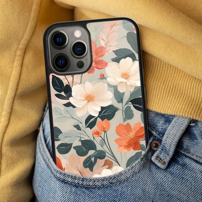Watercolor flower Soft Phone Case for iPhone 17 Air 16e Pro max 15 Pro 13 14 Plus 11 12 MagSafe Magnetic Coque