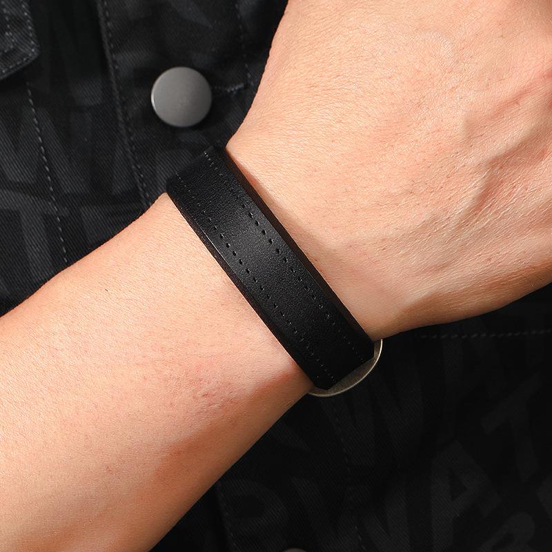 Винтажный браслет из искусственной кожи для мужчин с пряжкой из коровьей кожи
