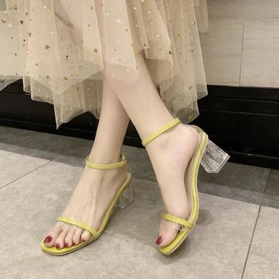 Женские сандалии 2024 года, сексуальные туфли с квадратным ремешком на высоком каблуке, базовые туфли, повседневные туфли-лодочки для вечеринок, женская мода, лето