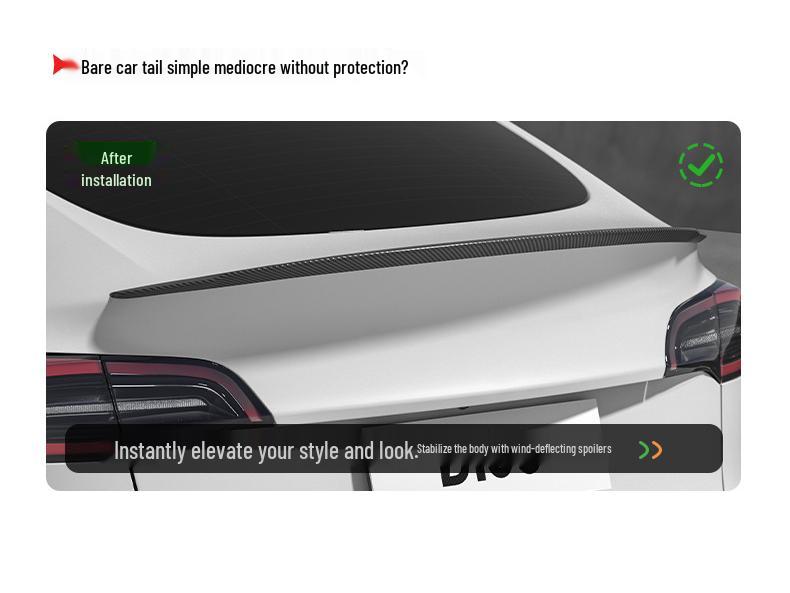 Carbon Fiber Rear Spoiler for Tesla Model Y/3 High-Performance P Version Body Kit