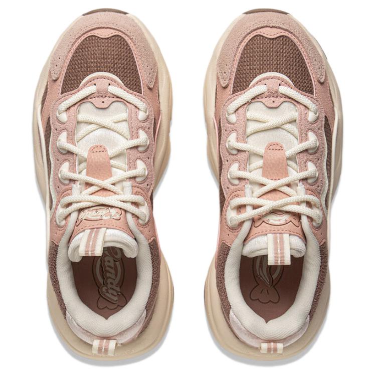 Li Ning Honey 2 Нескользящая Амортизация Износостойкая Поддержка Низкие Повседневная Обувь Женская Коричневый Розовый AGCV002-3