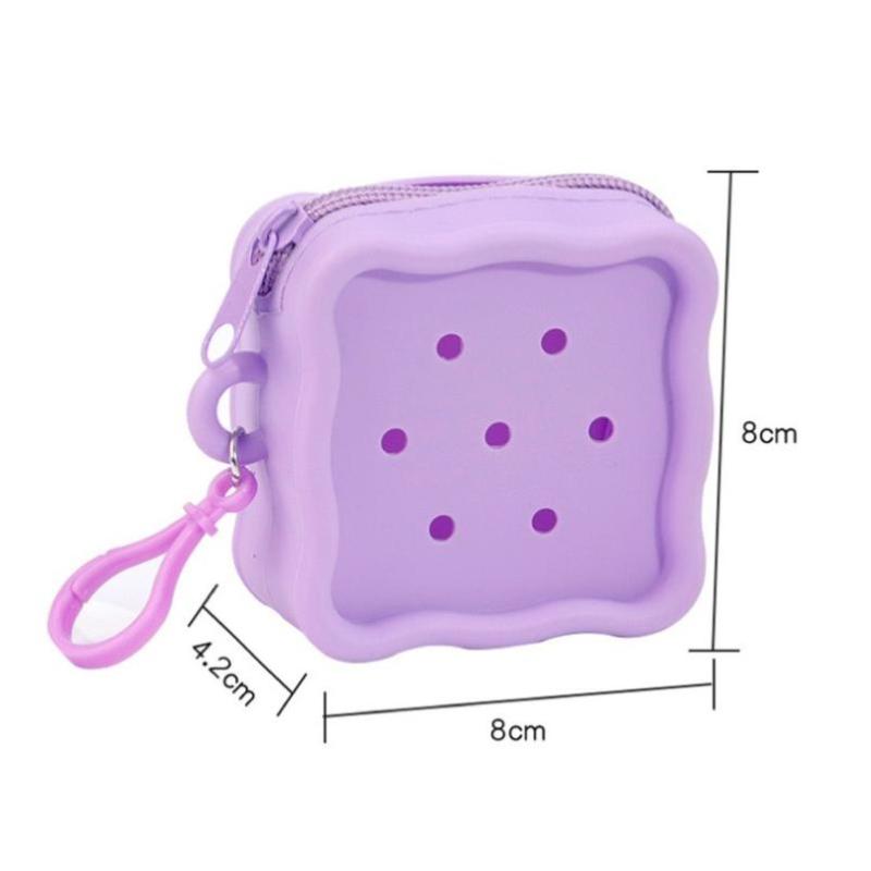 N$ Cute Colorful Silicone Tote Bag DIY Hole Design Soft Waterproof For Kids Outdoor Play Daily Use