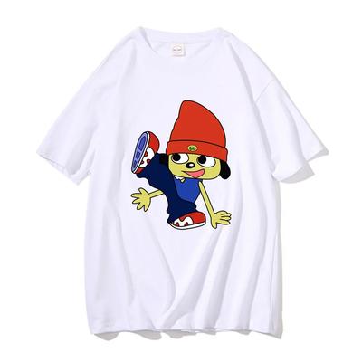 Футболка Parappa The Rapper Мужская Женская Черная Модная Хип-Хоп Оверсайз Футболка С Коротким Рукавом Мужская Хлопковая Футболка Смешные Унисекс Футболки