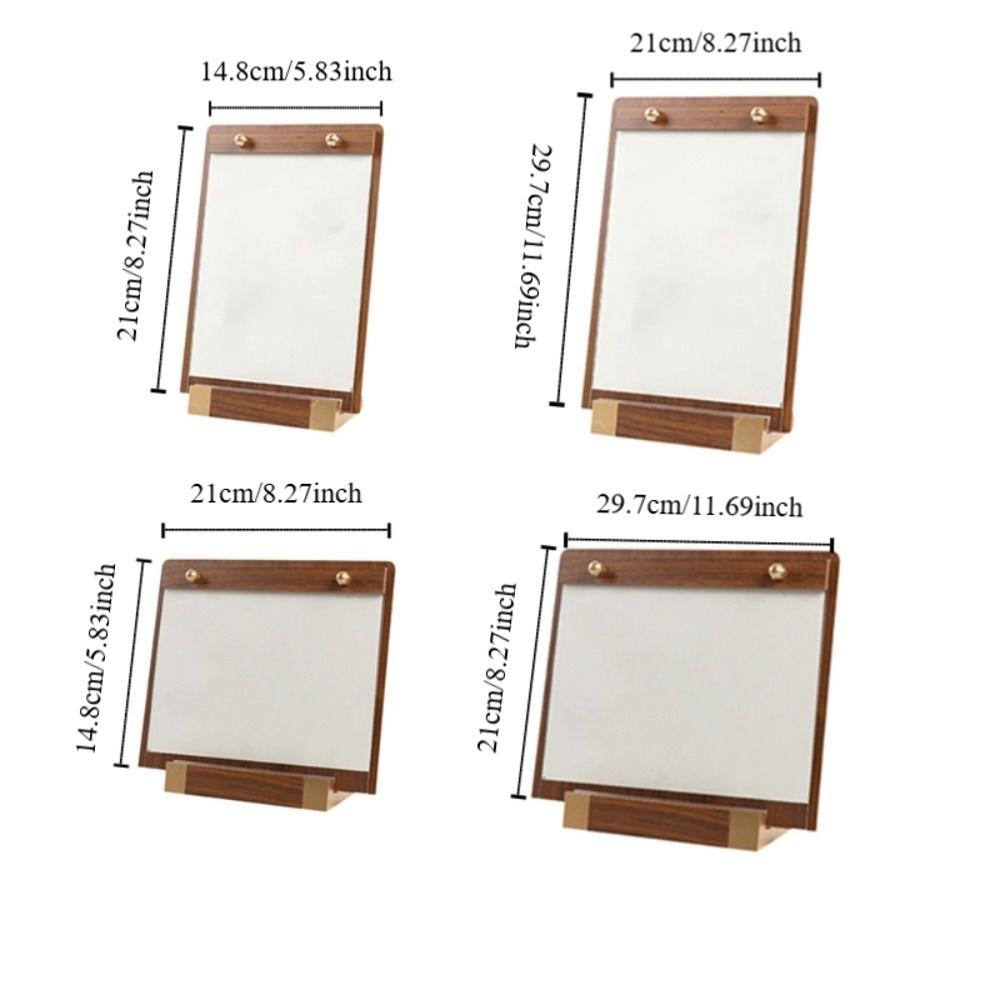 A4/A5 Walnut Wood Menu Clipboard Non-slip Base Detachable Table Sign Holder Horizontal/Vertical Menu Flyer Paper Stand Hotel