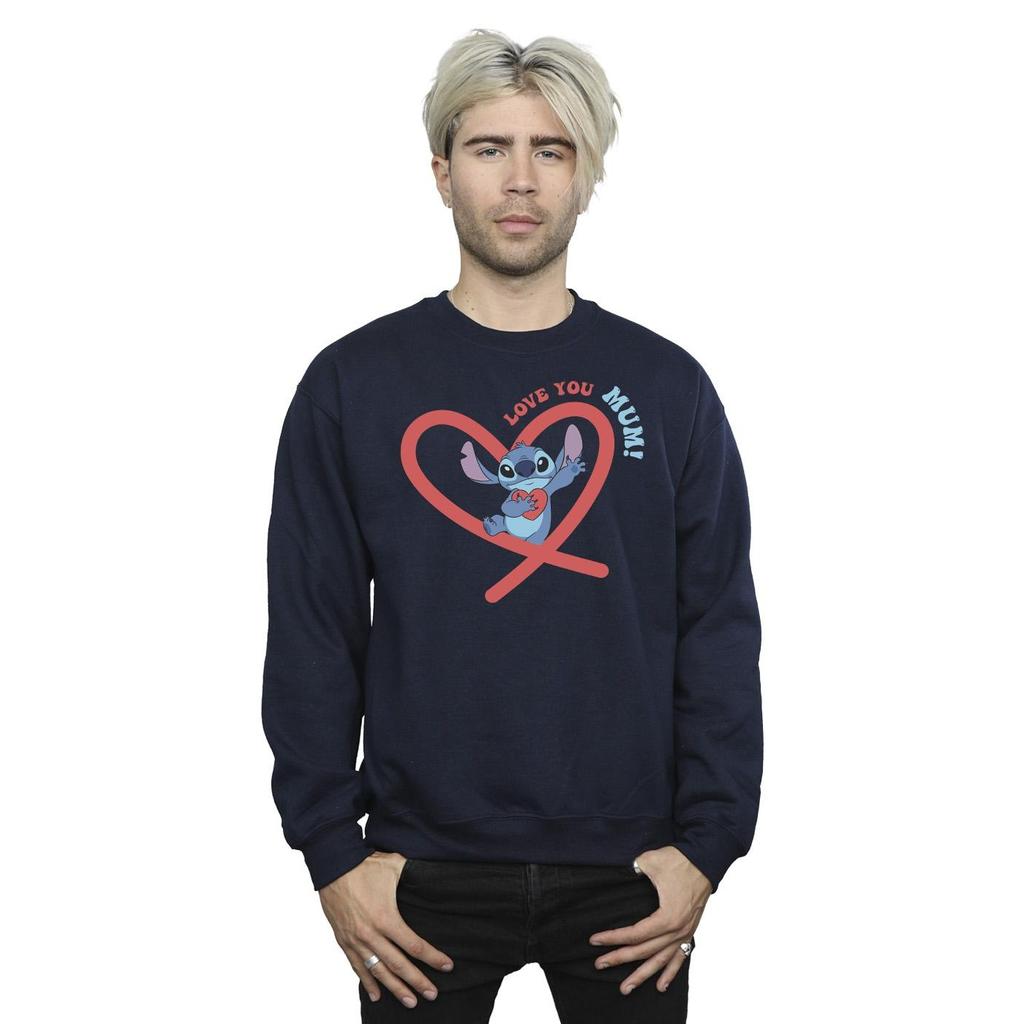 Disney Mens Lilo & Stitch Love You Mum Sweatshirt