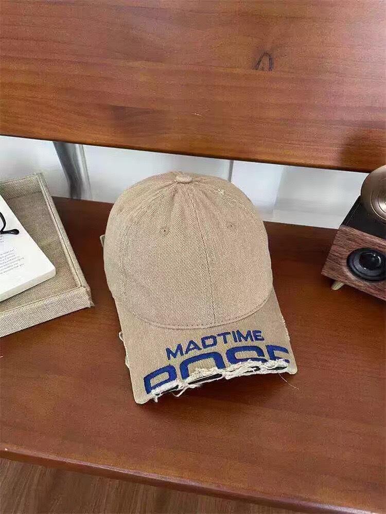 2025 новая бейсболка с короткими полями и вышитой окантовкой женская универсальная стираная старая кепка мужская Ван Анью Чао