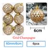 6pcs/Lot 6cm/2.4Inch Christmas Tree Decoration Color Hollow Balls Ornaments Hang Bauble Ball For Home Bar Party Decoration