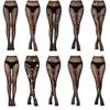 Sexy Mesh Stockings Print Patterns Flower Heart Skull Nylon Push Up  Slim Thin Women Fishnet Tights Y2k Party Club Gothic Pantyhose