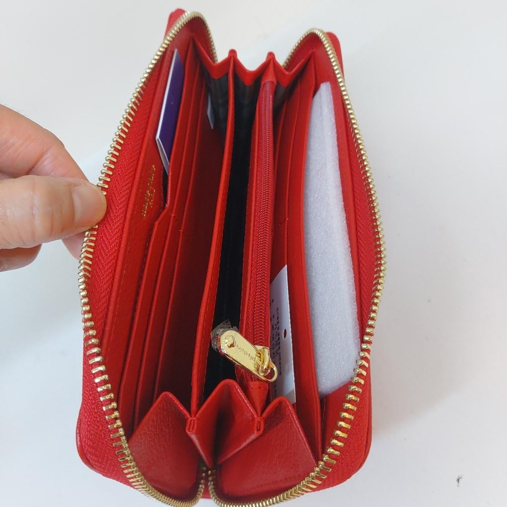 [Mari eclaire] Natural cowhide leather zipper women's long wallet/light and soft leather/good storage capacity